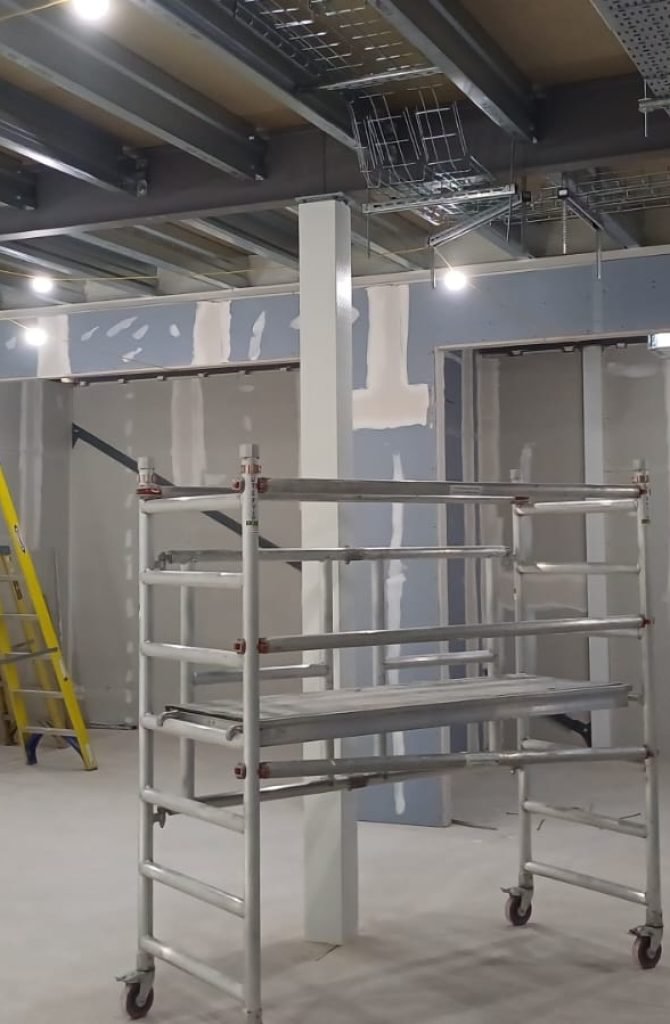 Commercial interior during finishing works